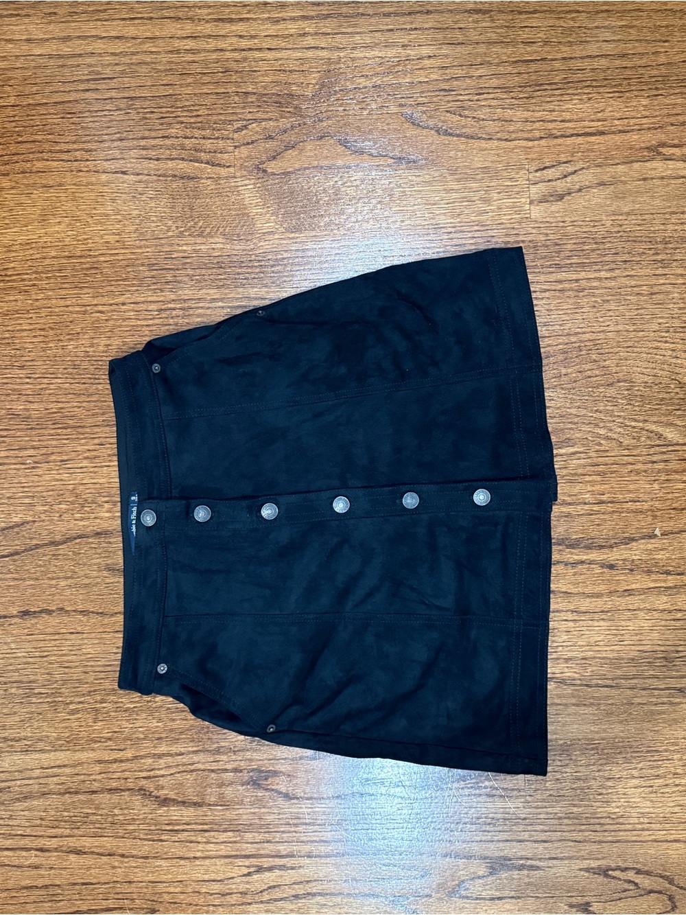 Abercrombie & Fitch Black Button-Front Mini Skirt